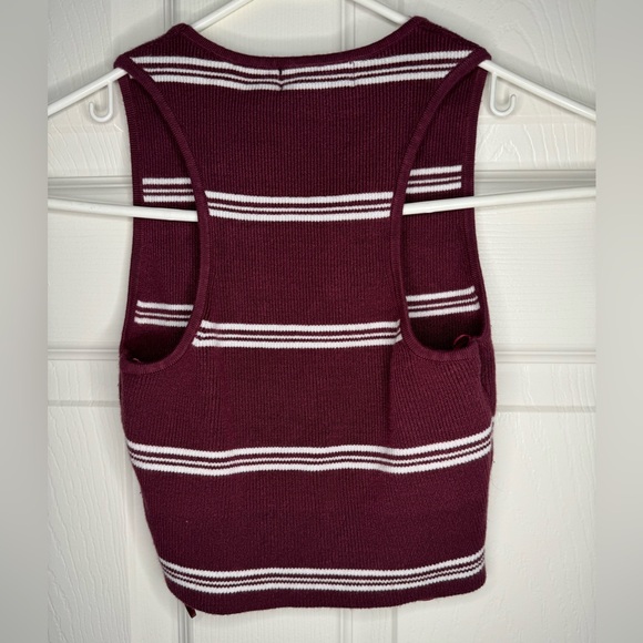 NWOT Striped Ribbed Crop Top Small - Picture 3 of 4